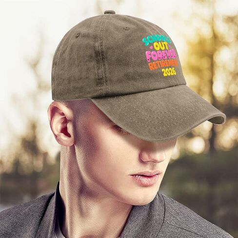 Schools Out Forever Retirement 2026 Hats for Mens Soft Washed Distressed in Kuwait