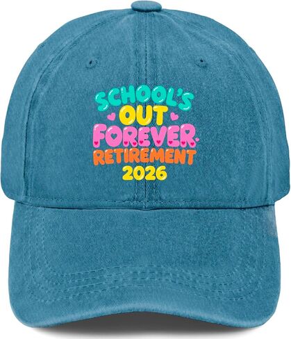 Schools Out Forever Retirement 2026 Hats for Mens Soft Washed Distressed in Kuwait