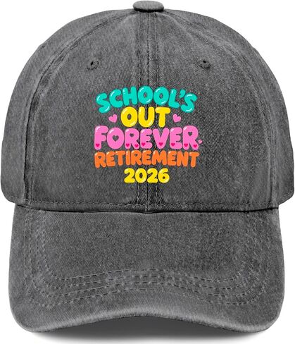 Schools Out Forever Retirement 2026 Hats for Mens Soft Washed Distressed in Kuwait