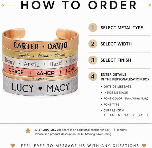 Personalized Coordinate Cuff Bracelet in Silver, Bronze, Nickel, Gold, or Copper, 5-8" Long in Kuwait