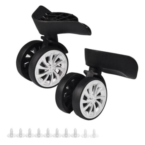 ‌Universal 360° Rotating Luggage Wheels Replacement Casters for Suitcases & Trolleys Repair Kit with Screws‌,1 Pair in Kuwait