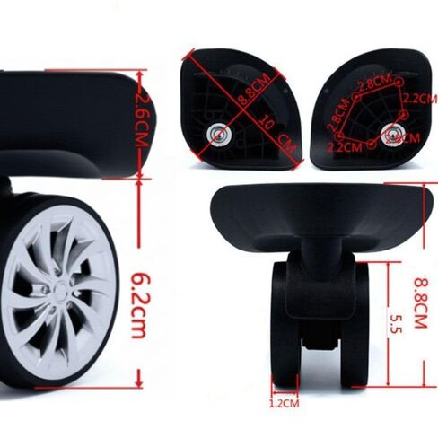‌Universal 360° Rotating Luggage Wheels Replacement Casters for Suitcases & Trolleys Repair Kit with Screws‌,1 Pair in Kuwait
