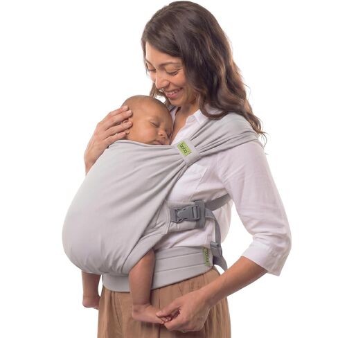 Boba Bliss Hybrid Baby Carrier Newborn to Toddler - 2-in-1 Baby Wrap & Baby Carrier - Pre-Wrapped Baby Sling Wrap Newborn - Certified Hip-Healthy - Soft & Stretchy Baby Sling- 7-35 lbs (Charcoal) in Kuwait