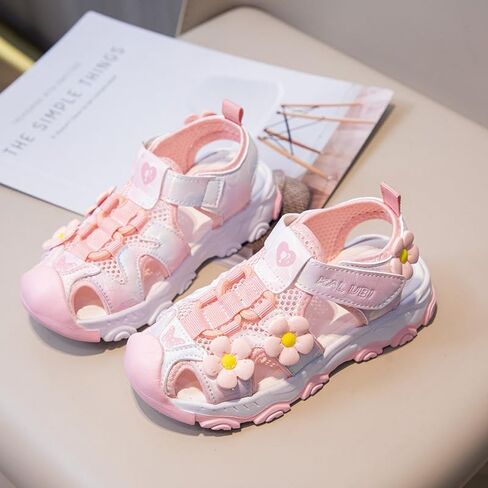 Sandals for Girls Summer Outdoor Athletic Sport Sandals Hiking Beach Casual Closed Toe Adjustable for Walking Shoes Toddler/Little/Big Kids in Kuwait