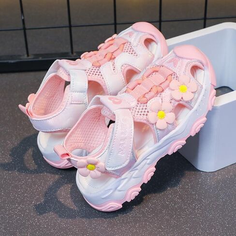 Sandals for Girls Summer Outdoor Athletic Sport Sandals Hiking Beach Casual Closed Toe Adjustable for Walking Shoes Toddler/Little/Big Kids in Kuwait