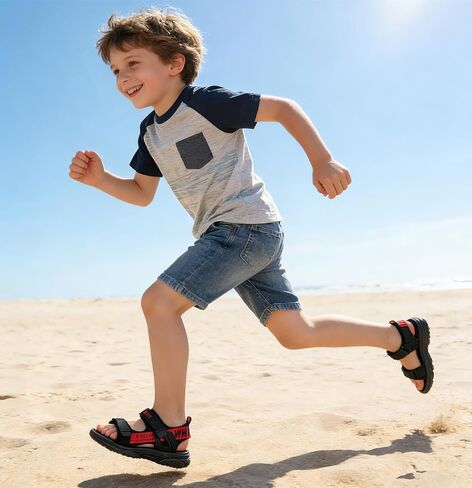Boys Girls Sandals Kids Adjustable Straps Open-Toe Athletic Summer Hiking Beach Outdoor Sports Sandals for Toddler/Little Kid/Big Kid in Kuwait