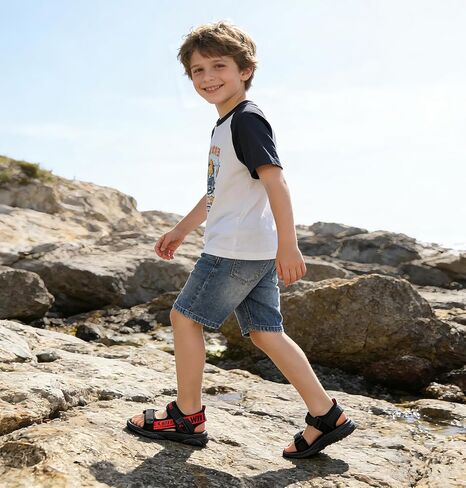 Boys Girls Sandals Kids Adjustable Straps Open-Toe Athletic Summer Hiking Beach Outdoor Sports Sandals for Toddler/Little Kid/Big Kid in Kuwait