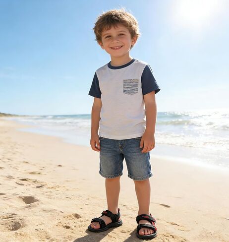 Boys Girls Sandals Kids Adjustable Straps Open-Toe Athletic Summer Hiking Beach Outdoor Sports Sandals for Toddler/Little Kid/Big Kid in Kuwait