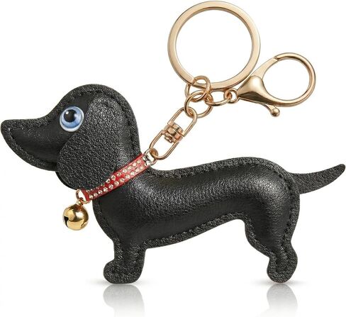 Handmade Leather Dachshund Keychain & Bag Charms, Wiener Dog Gifts for Women, Cute Animal Purse Charm for Pet Lover in Saudi Arabia