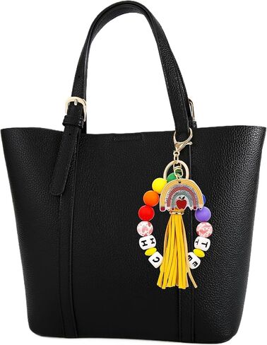 Lcbulu Teacher Christmas Appreciation Gifts for Women, PU Leather Tassel Teachers Key Ring Bracelet, Valentine's Day Gift in Saudi Arabia
