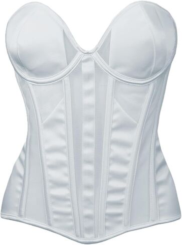 bslingerie Women Mesh See Through Push Up Overbust Bustier Corset Going Out Bra Top in Kuwait