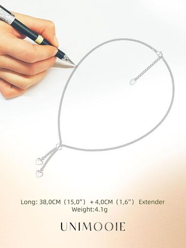 18k Gold Plated Dainty Hearts Necklace Adjustable Chain for Women Cute Y Heart Pendant Boho Charm Jewelry Gift in Saudi Arabia