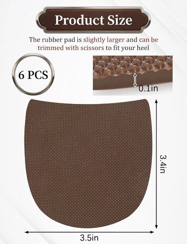 3 Pairs Shoe Heel Repair Rubber Pads, Boot Heel Replacement Cuttable Anti-Slip Shoe Repair Rubber Heels for Women Men Boots 3 mm Thick, Brown in Saudi Arabia