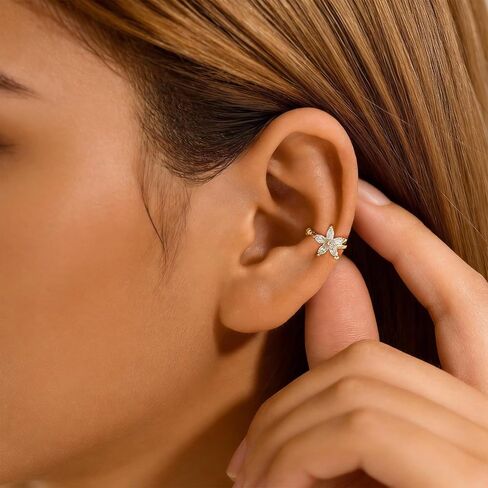 12Pcs Ear Cuffs Non Piercing 14K Gold Plated Ear Cuff Earrings for Women Adjustable Non Pierced Ears Clip on Cartilage Earrings Set Jewelry in Kuwait