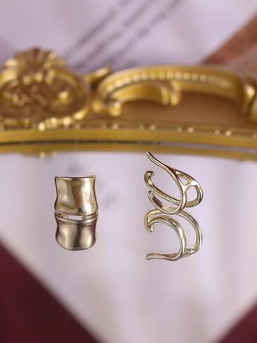 Ear Cuff Earrings for Women 14K Gold Plated Ear Cuffs Non Pierced Clip on Cartilage Earrings Cubic Zirconia Fake Piercings Earring Set Dainty Gold Statement Earring Trendy Jewelry for Women in Kuwait
