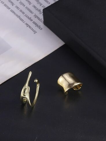 Ear Cuff Earrings for Women 14K Gold Plated Ear Cuffs Non Pierced Clip on Cartilage Earrings Cubic Zirconia Fake Piercings Earring Set Dainty Gold Statement Earring Trendy Jewelry for Women in Kuwait