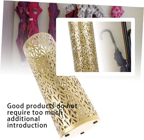 vifloae Umbrella Stand Rack for Entryway Metal Hollowed Freestanding Round Umbrella Holder Organizer Bin Umbrella Basket for Home Hotel Office Decor Gold S in Kuwait