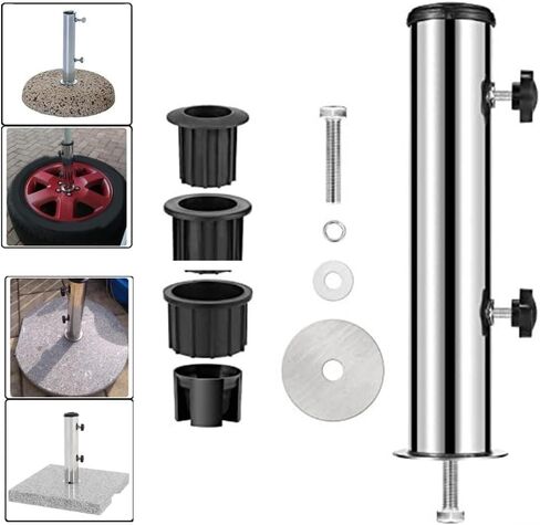 Granite Based Umbrella Stand for Outdoor Stability, Featuring Adjustable PVC Sleeves for Secure Fit in Kuwait