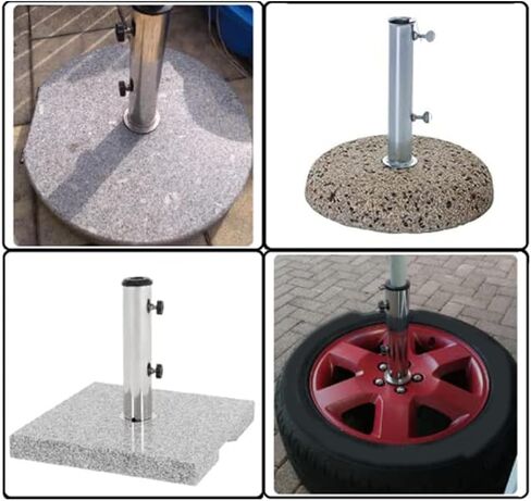Granite Based Umbrella Stand for Outdoor Stability, Featuring Adjustable PVC Sleeves for Secure Fit in Kuwait