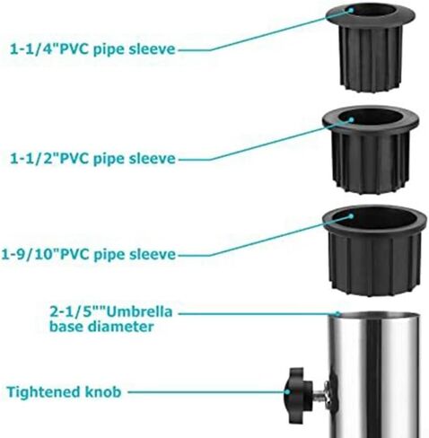 Granite Based Umbrella Stand for Outdoor Stability, Featuring Adjustable PVC Sleeves for Secure Fit in Kuwait