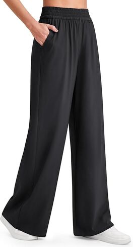 G4Free Lightweight Summer Pants for Women Flowy Wide Leg Pants Elastic Waist Quick Dry Trouser in Kuwait