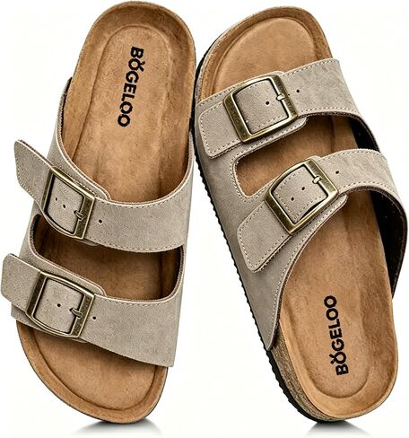 Kids Sandals for Girls & Boys Cork Footbed Non-Slip Boys & Girls Slide Toddler Slippers with Adjustable Straps for Indoor & Outdoor in Kuwait