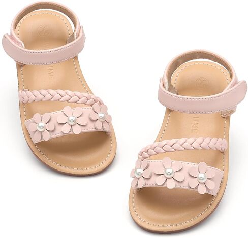 Toddler Girl Sandals - Flower Girl Summer Flats Princess Dress Shoes for Weddings Party Holiday in Kuwait
