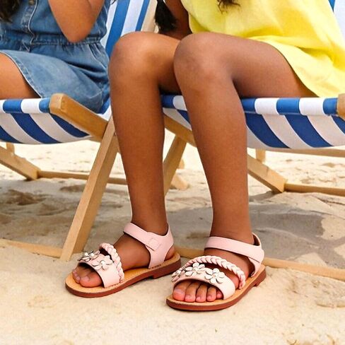 Toddler Girl Sandals - Flower Girl Summer Flats Princess Dress Shoes for Weddings Party Holiday in Kuwait