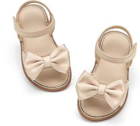 Toddler Girl Sandals - Flower Girl Summer Flats Princess Dress Shoes for Weddings Party Holiday in Kuwait