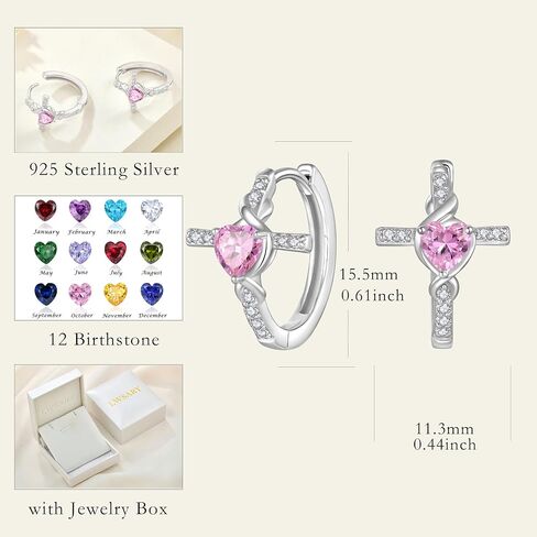 Infinity Cross Jewelry Set for Women Pink Tourmaline Necklace & Earrings October Birthstone Jewelry in Kuwait