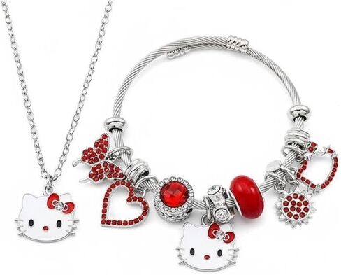 Cute Necklace Charm Bracelet Set， Personalized Jewelry Gift for Women in Saudi Arabia