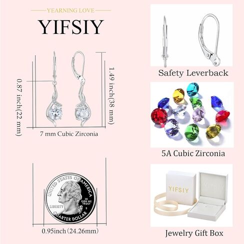 Women‘s Birthstone Jewelry Set S925 Sterling Silver Imitation Diamond Infinity Necklace Earring Birthstone Jewelry Gift for Her in Kuwait