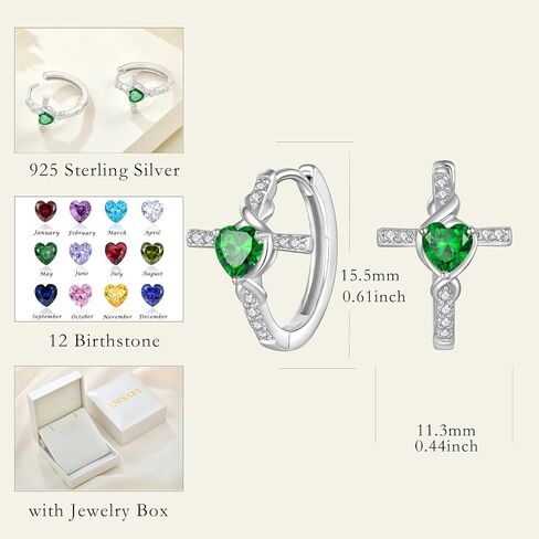 Infinity Cross Jewelry Set for Women Emerald Necklace & Earrings & Bracelet May Birthstone Jewelry in Kuwait