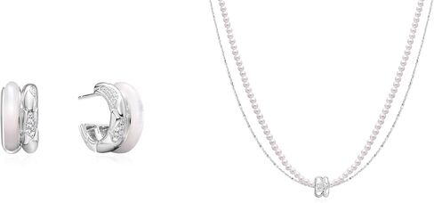 ARSIS Mother of Pearl Jewelry Set for Women, 18K Gold Plated Necklace + Earrings, Dainty Everyday Gift Set in Saudi Arabia
