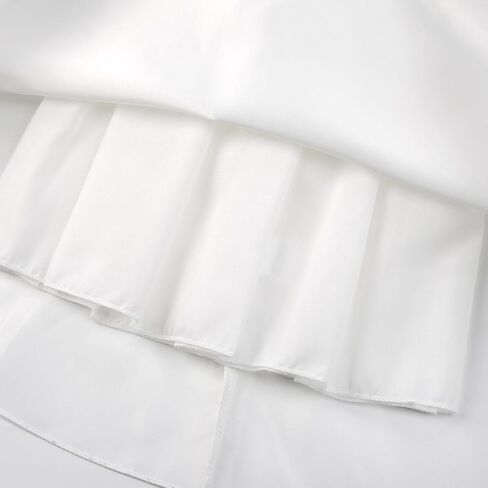 Uhnice Flower Girl Tulle Dress for Girls with Pearl Neckline Flutter Sleeves Knee Length Wedding Party Dress in Kuwait