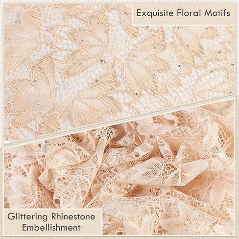 Ladiery Shawls and Wraps for Evening Dresses,Sparkly Sequin Lace Shawl with Rhinestones, Formal Sheer Wedding Wraps for Women in Saudi Arabia