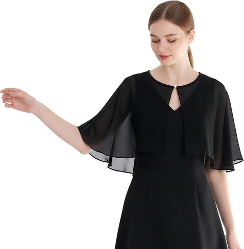 1Pcs Chiffon Shawl and Wraps for Evening Dress Wedding Vintage Style Cape Scarves for Women in Kuwait