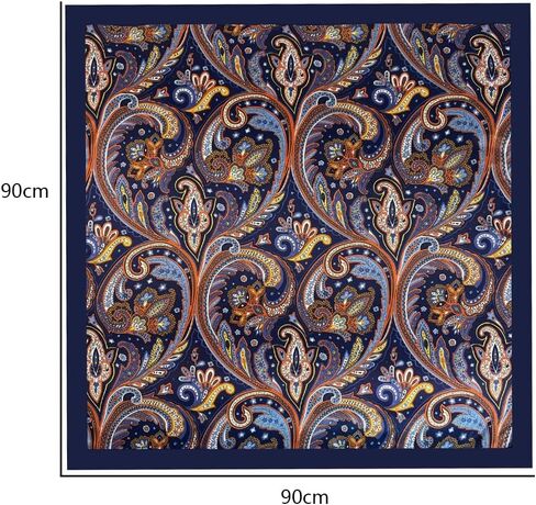 Elegant Printed Silk Scarf – 90 * 90cm Imitation Silk Head Scarf for Women's Hair, Stylish Versatile Hair Scarf for Women in Kuwait