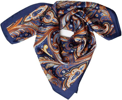 Elegant Printed Silk Scarf – 90 * 90cm Imitation Silk Head Scarf for Women's Hair, Stylish Versatile Hair Scarf for Women in Kuwait