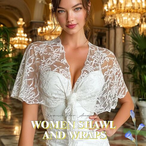 Women's Lace Shawl Wraps Wedding Shawls Formal for Evening Dresses in Saudi Arabia