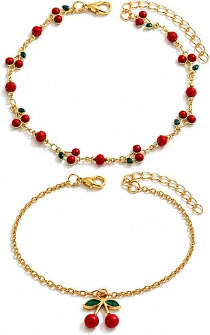 Copper Gold Indian Jingle Anklet for Women, Cherry Anklet Boho Vintage Adjustable Chain Ankle Bracelet with Bells, Summer Beach Party Jewelry in Kuwait