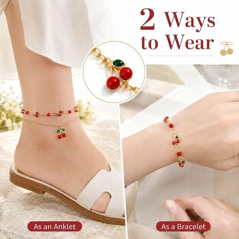 Copper Gold Indian Jingle Anklet for Women, Cherry Anklet Boho Vintage Adjustable Chain Ankle Bracelet with Bells, Summer Beach Party Jewelry in Kuwait