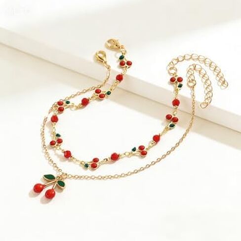 Copper Gold Indian Jingle Anklet for Women, Cherry Anklet Boho Vintage Adjustable Chain Ankle Bracelet with Bells, Summer Beach Party Jewelry in Kuwait