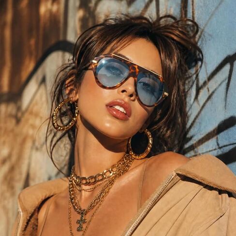 Oversized Oval Aviator Style Sunglasses for Women and Men Zinnia in Kuwait