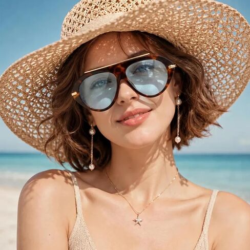 Oversized Oval Aviator Style Sunglasses for Women and Men Zinnia in Kuwait