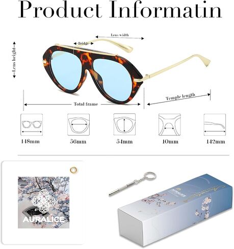 Oversized Oval Aviator Style Sunglasses for Women and Men Zinnia in Kuwait