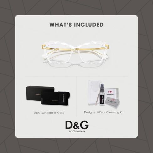 نظارة دولتشي آند غابانا DG5025 3133 53M كريستال كاتي للنساء + حزمة مع طقم نظارات إكسسوارات in Kuwait