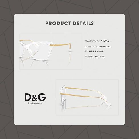 نظارة دولتشي آند غابانا DG5025 3133 53M كريستال كاتي للنساء + حزمة مع طقم نظارات إكسسوارات in Kuwait
