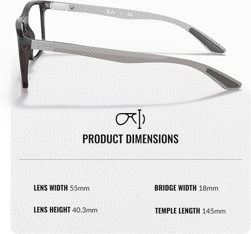 نظارة Ray-Ban RB8908 من النايلون مستطيلة الشكل مع مجموعة النظارات الرسمية in Kuwait