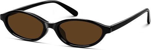 Retro Oval Sunglasses for Women Trendy Narrow Cat Eye Sunglasses Chic 90s Y2K Sunnies UV400 Shades for Small Face in Kuwait